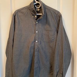 J. Crew sun washed long sleeve Oxford, gray, Large